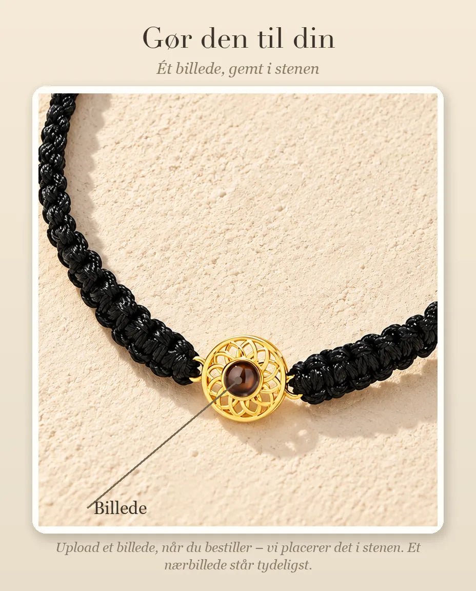 Guide til feltet Billede: her placeres dit billede inde i stenen i den runde charm