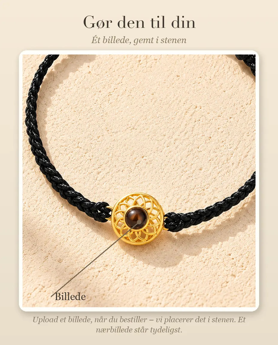Guide til feltet Billede: her placeres dit billede inde i stenen i den runde charm