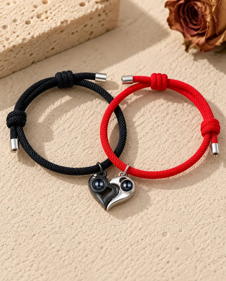 Armbånd med Billede Indeni - matchende par lagt fladt