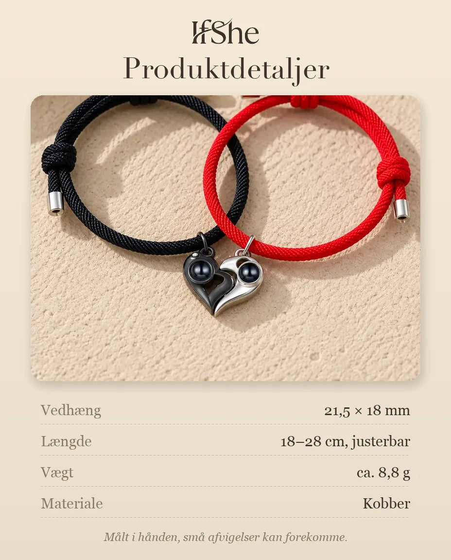 Armbånd med Billede Indeni - mål og materiale