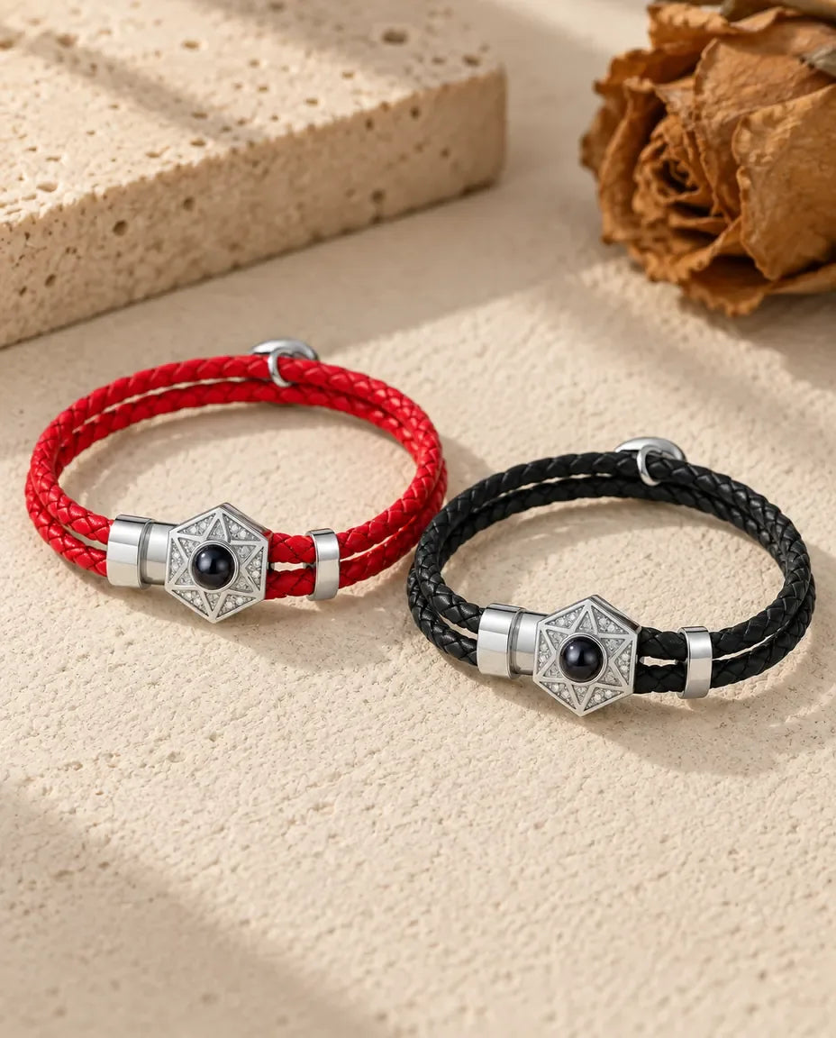 Armbånd med Billede Indeni - matchende par lagt fladt