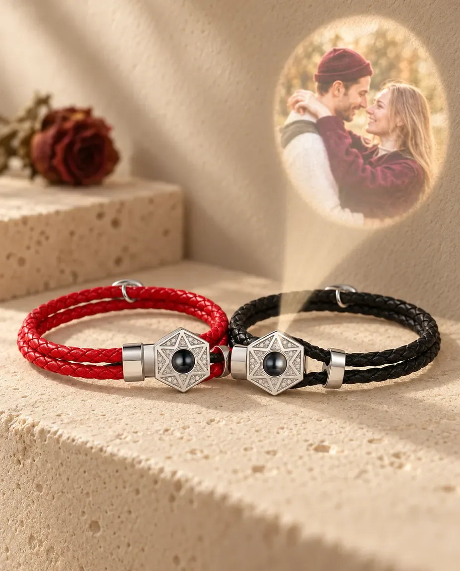Armbånd med Billede Indeni - projicerer det skjulte billede på væggen
