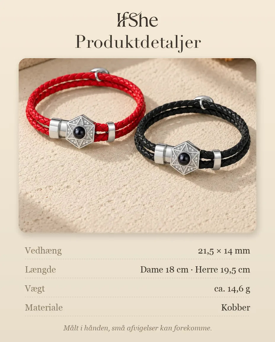Armbånd med Billede Indeni - mål og materiale