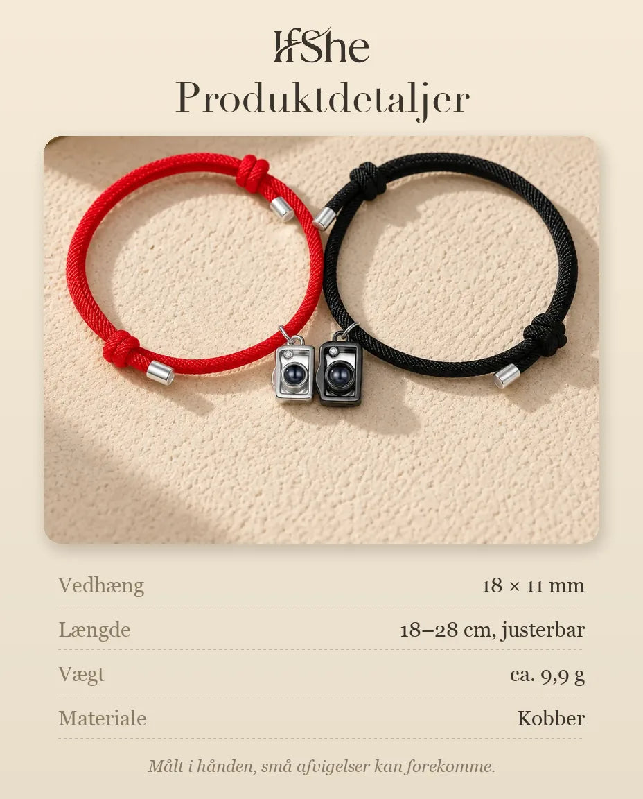 Armbånd med Billede Indeni - mål og materiale