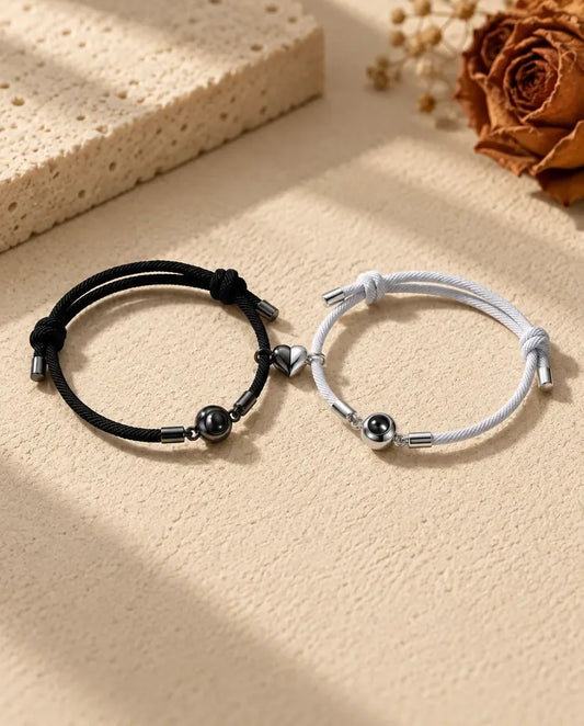 Armbånd med Billede Indeni - matchende par lagt fladt