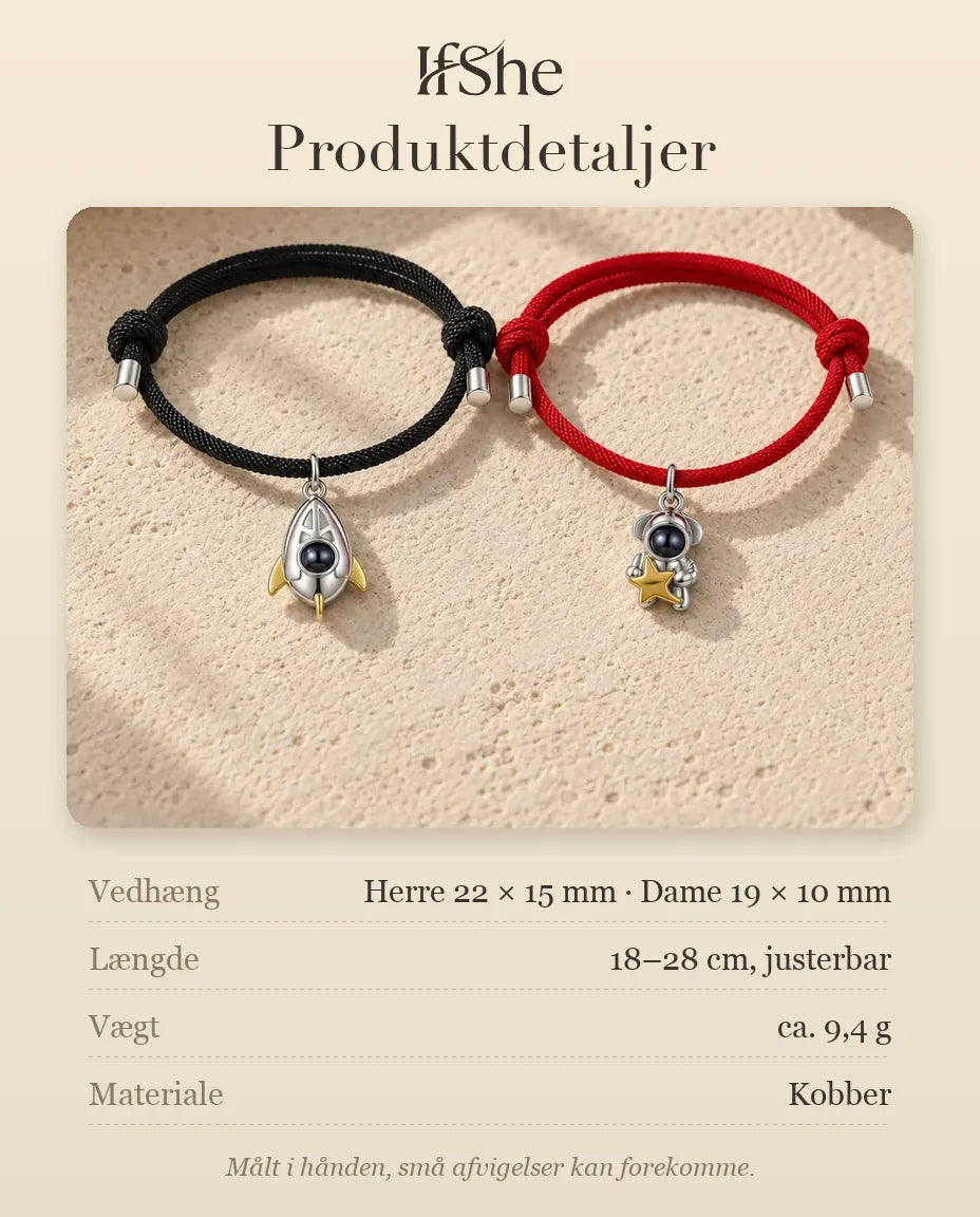 Armbånd med Billede Indeni - mål og materiale