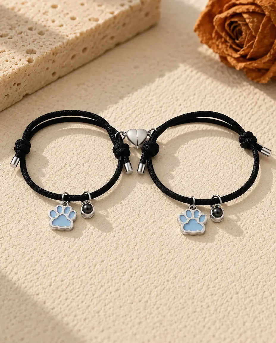 Armbånd med Billede Indeni - matchende par med blåt selvlysende poter