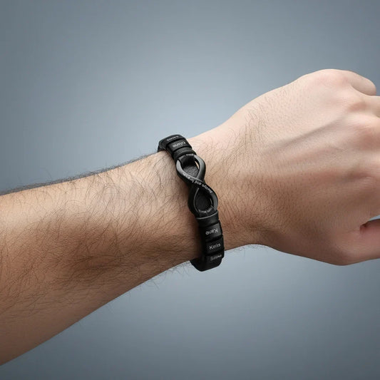 Armbånd til Mænd – Læder med 6 Navne