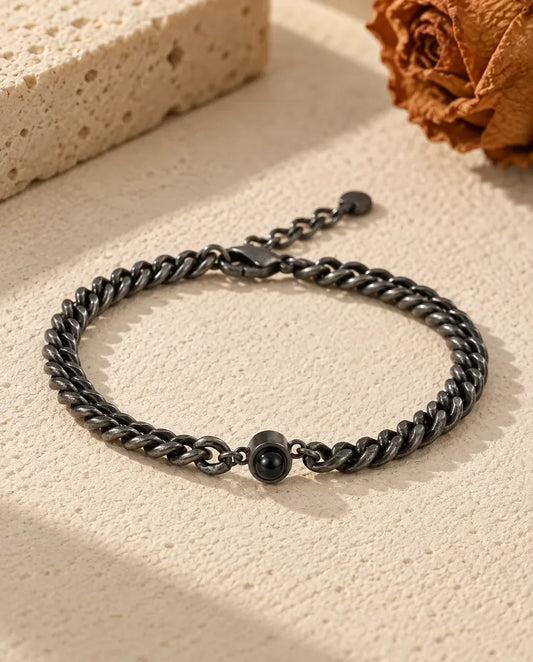 Armbånd til Mænd med Billede Indeni - lagt fladt