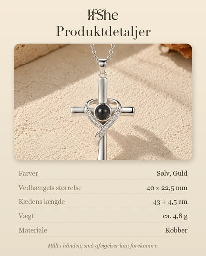Halskæde med Billede Indeni - mål og materiale