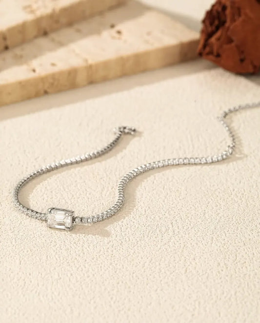 Moissanite Armbånd – Emeraldslebet, 16+5 cm