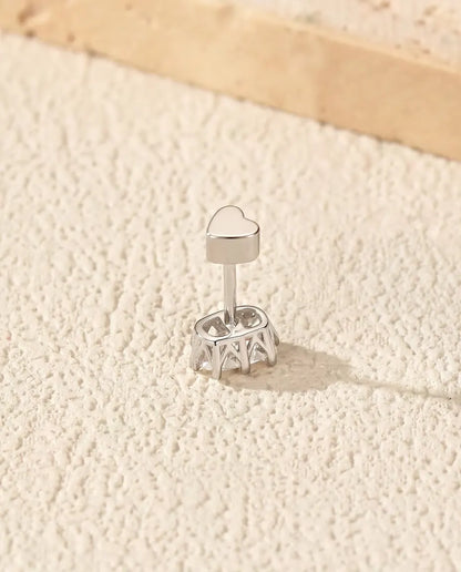Moissanite Ørestikker i 925 Sølv - set bagfra, med fatningen