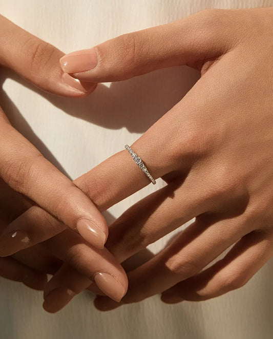 Moissanite Ring – 19 Sten i Stigende Størrelse