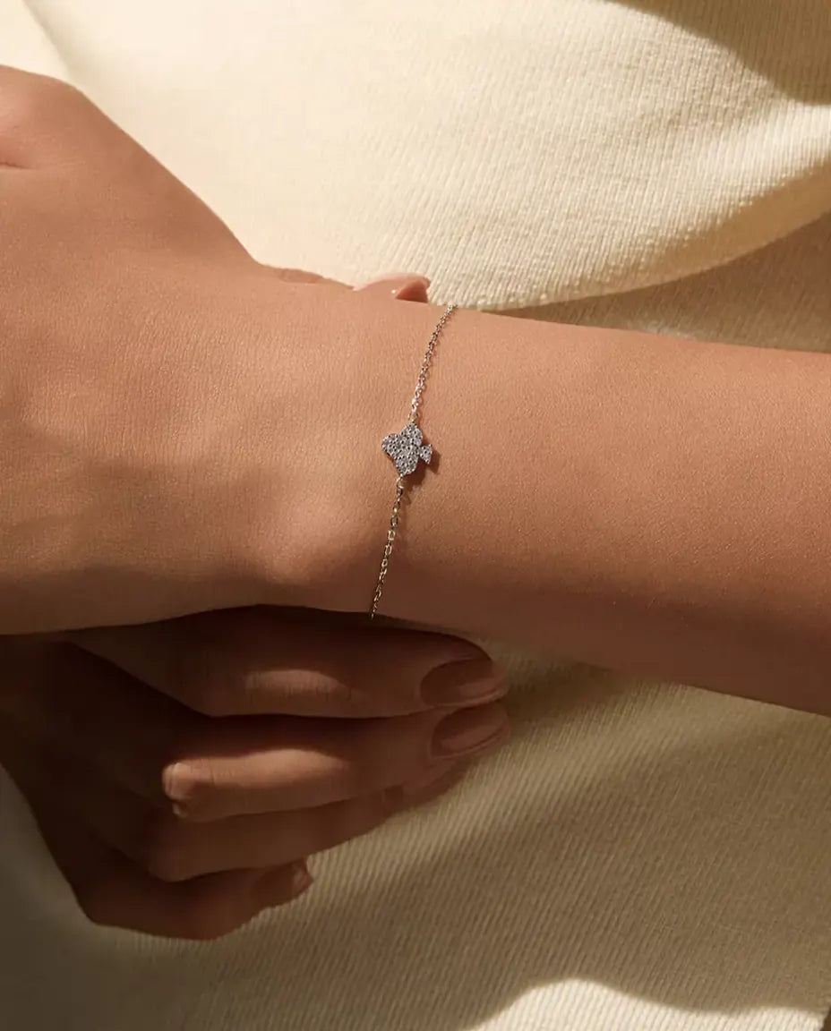 Moissanite-sæt med Klør: Armbånd, Ring, Øreringe